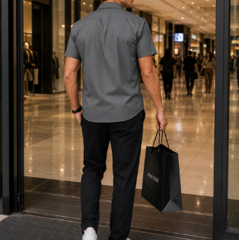 Classic Button Shirt Grey