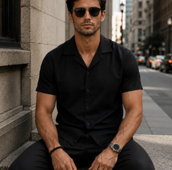 Classic Button Shirt Black