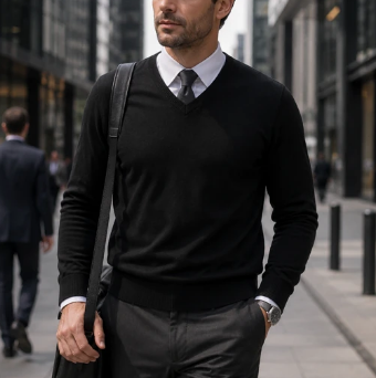 Princiere V Neck Sweater Black