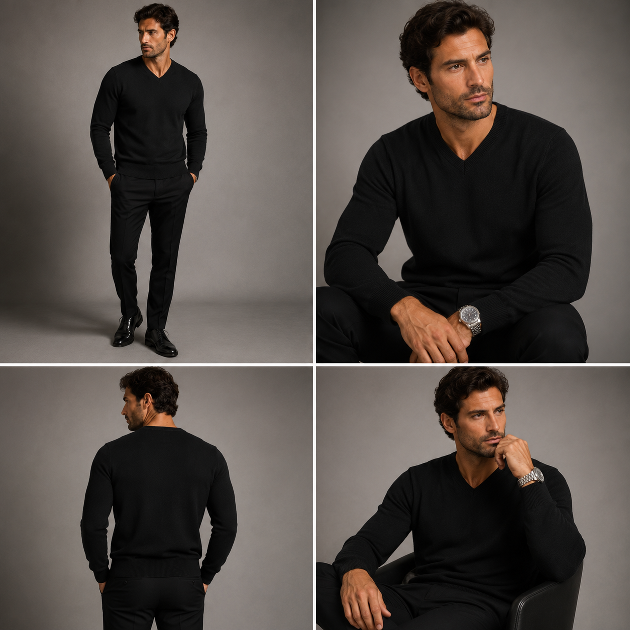 Princiere V Neck Sweater Black